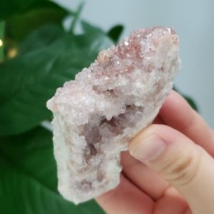 Sparkly pink amethyst crystal geode